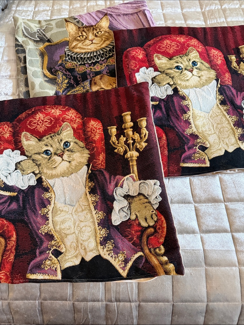 Decorative Pillowcases Set -3 “ Aristocrat Cat “